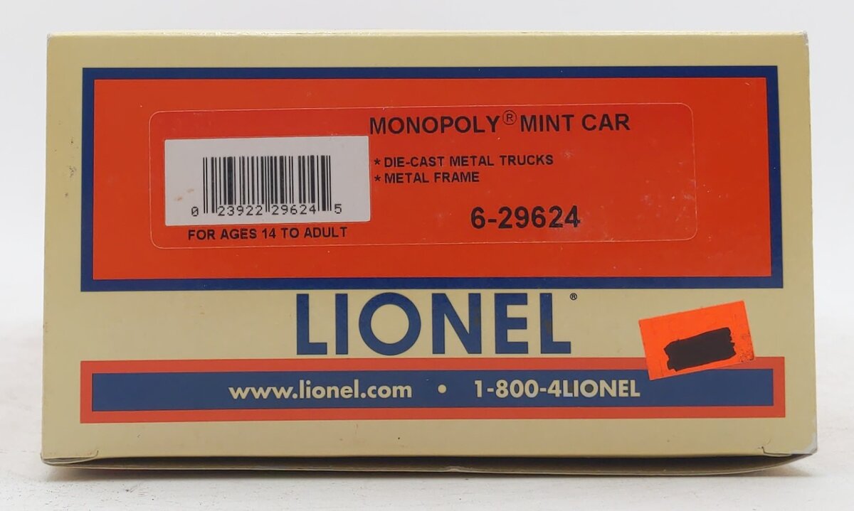 Lionel 6-29624 O Gauge Monopoly Mint Car LN/Box