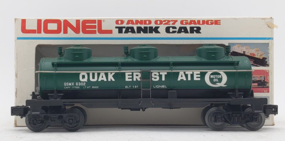 Lionel 6-6302 O Gauge Quaker State Triple Dome Tank Car LN/Box