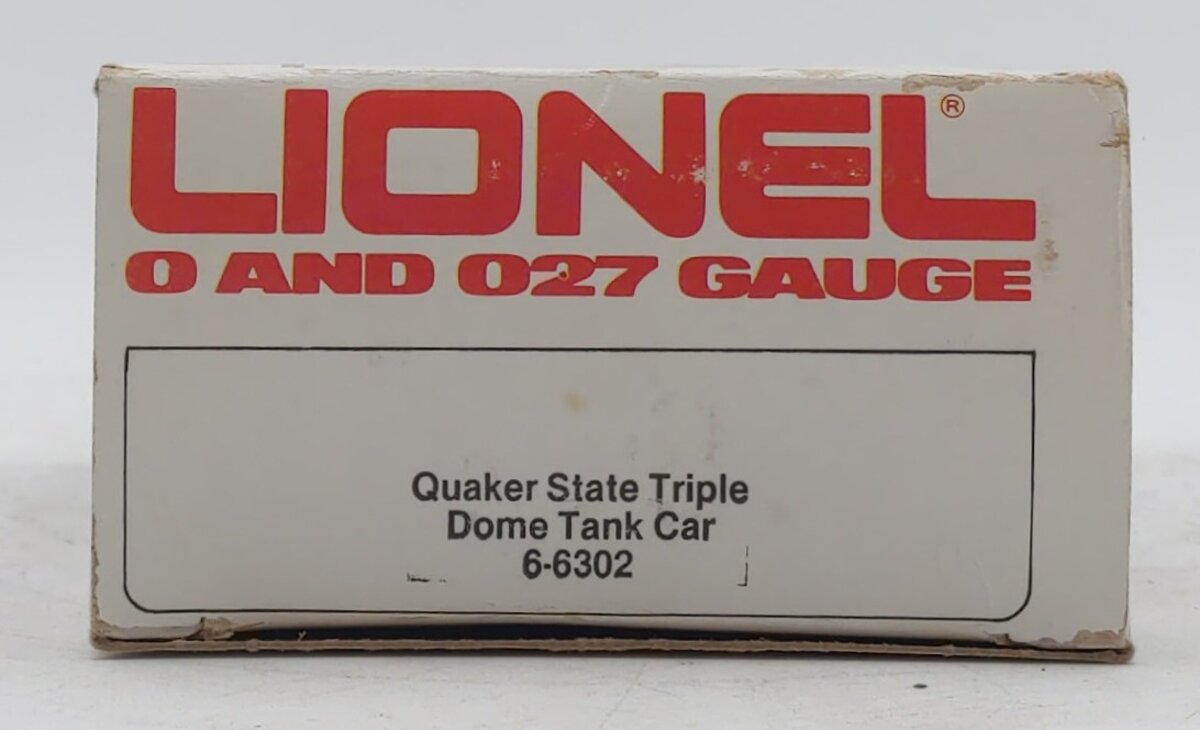 Lionel 6-6302 O Gauge Quaker State Triple Dome Tank Car LN/Box
