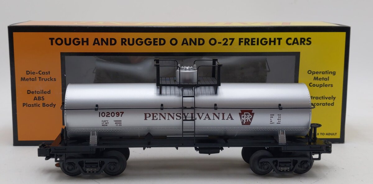 MTH 30-7007E O Pennsylvania RailKing Single Dome Tank Car #102097