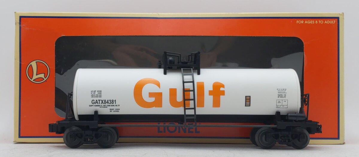 Lionel 6-17915 O Gauge Gulf Unibody Tank Car #84381 LN/Box