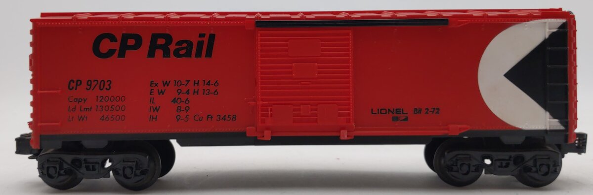 Lionel 6-9703 O Gauge CP Rail Red Box Car LN/Box