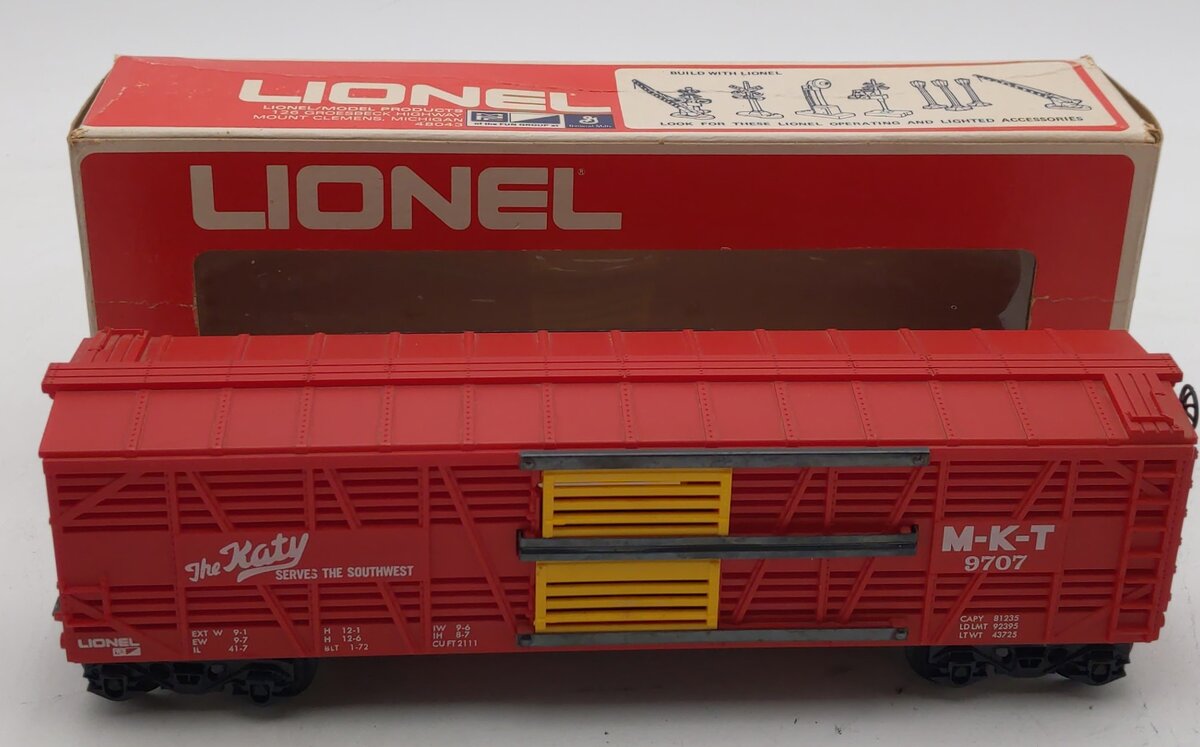 Lionel 6-9707 O Gauge Missouri, Kansas and Texas Cattle Car #9707 EX/Box