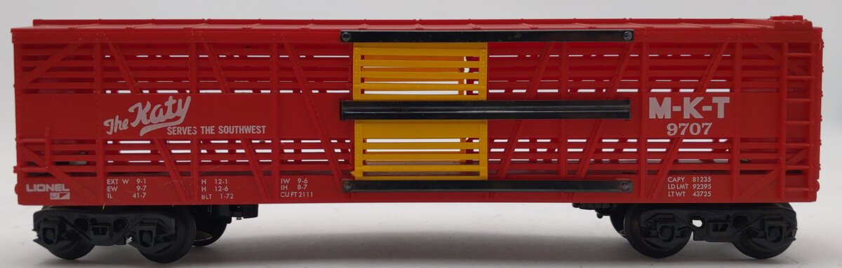 Lionel 6-9707 O Gauge Missouri, Kansas and Texas Cattle Car