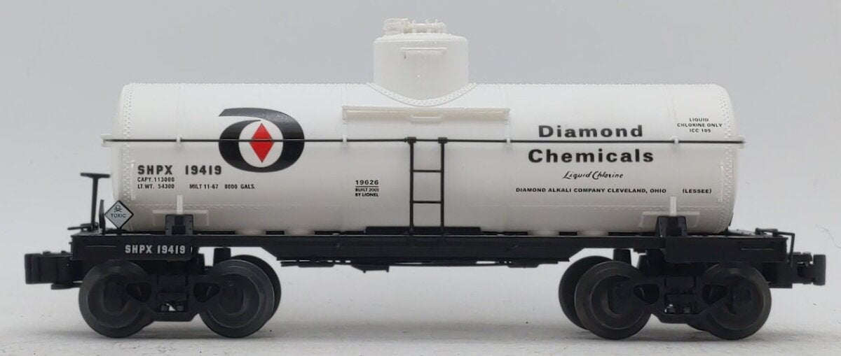 Lionel 6-19626 O Gauge Diamond Chemicals 8,000 Gallon Tank Car #19419 NIB
