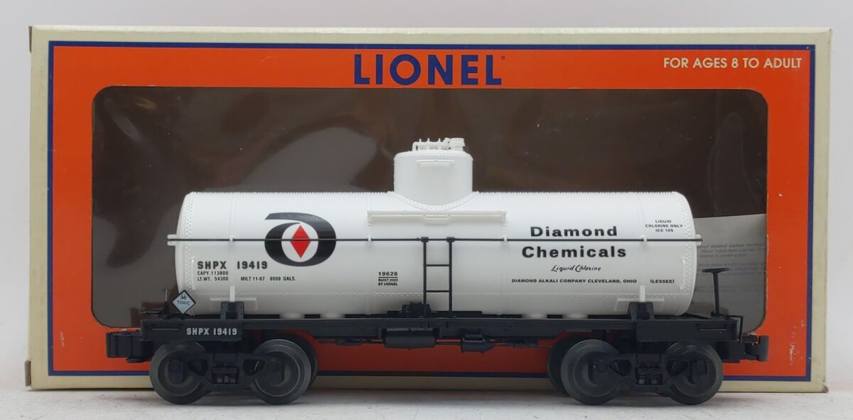Lionel 6-19626 O Gauge Diamond Chemicals 8,000 Gallon Tank Car #19419 NIB