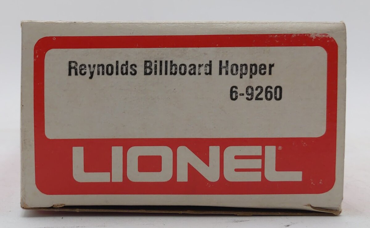 Lionel 6-9260 O Gauge Reynolds Billboard Covered Hopper #9260 LN/Box