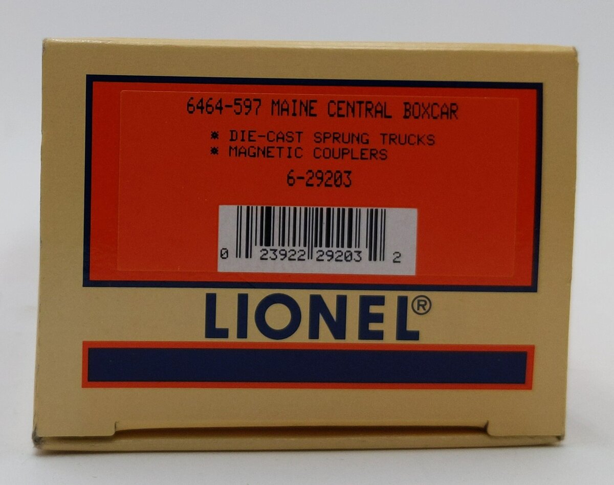 Lionel 6-29203 O Gauge Maine Central Boxcar #6464-597 LN/Box