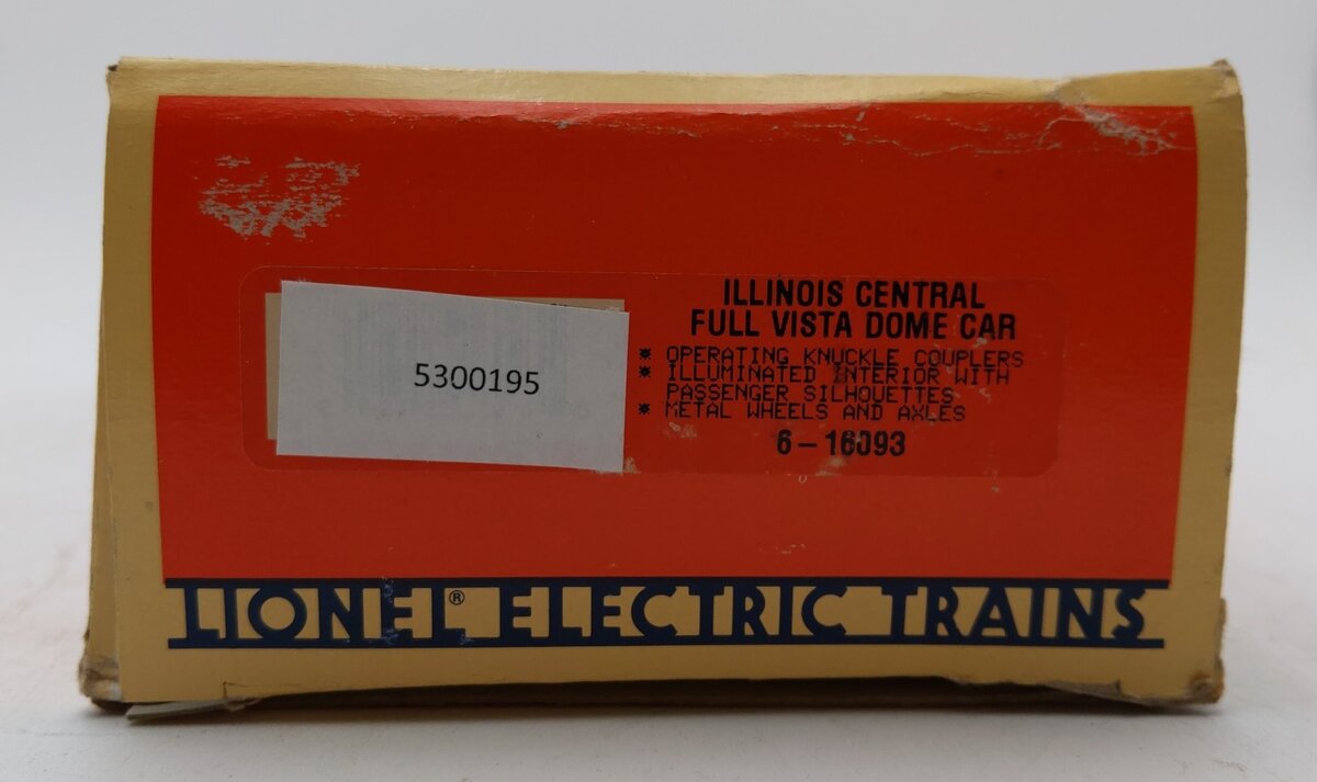 Lionel 6-16093 O Gauge Illinois Central Full Length Vista Dome NIB