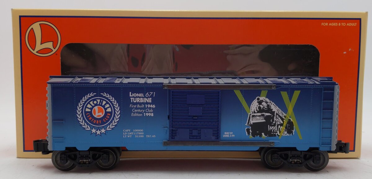 Lionel 6-29228 O Gauge Pennsy Turbine Commemorative Boxcar #671 LN/Box