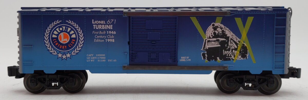 Lionel 6-29228 O Gauge Pennsy Turbine Commemorative Boxcar #671 LN/Box
