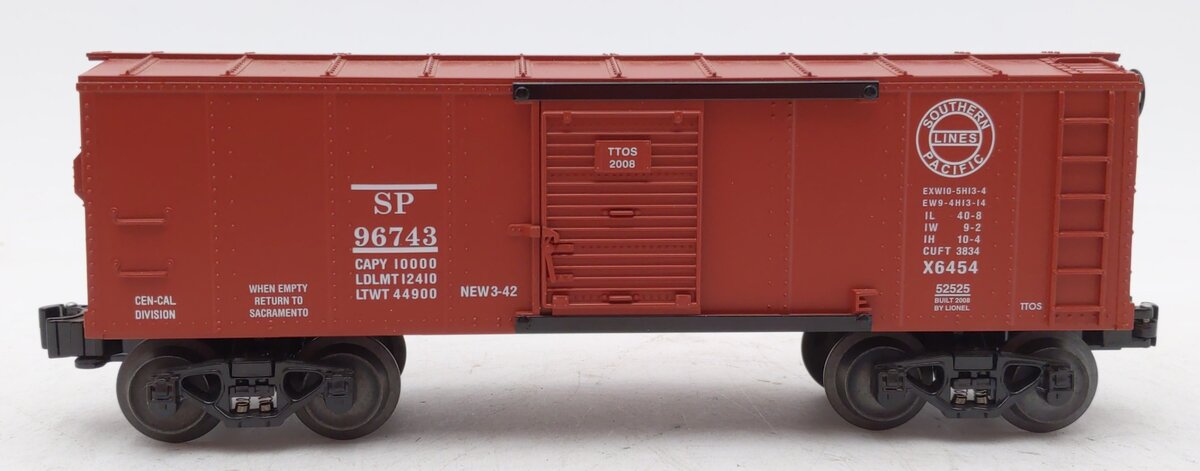 Lionel 6-52525 O Gauge TTOS 2008 Southern Pacific X6454 Boxcar #96743 LN/Box