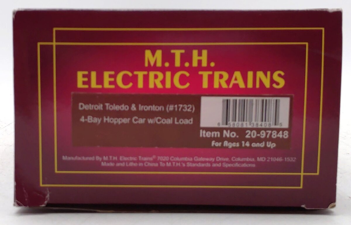 MTH 20-97848 O Detroit Toledo & Ironton 4-Bay Hopper Car