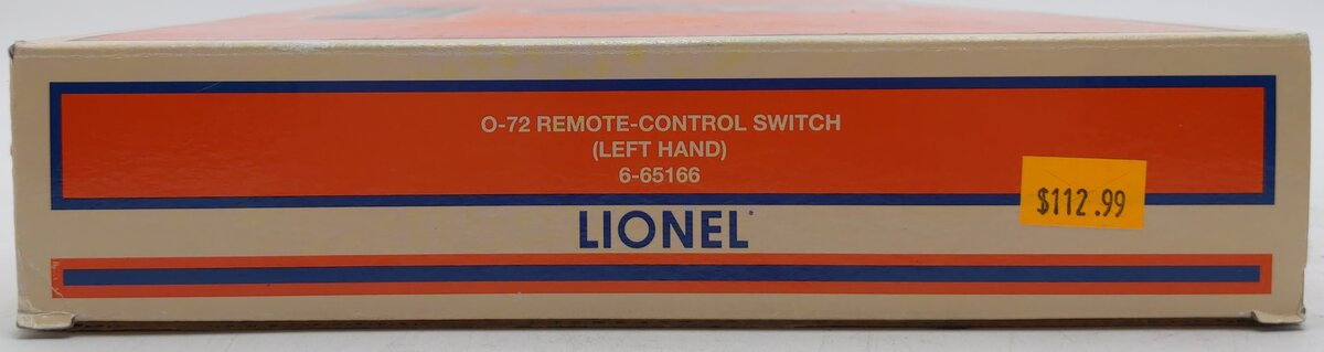 Lionel 6-65166 O Gauge O72 Left Hand Remote Control Switch EX/Box