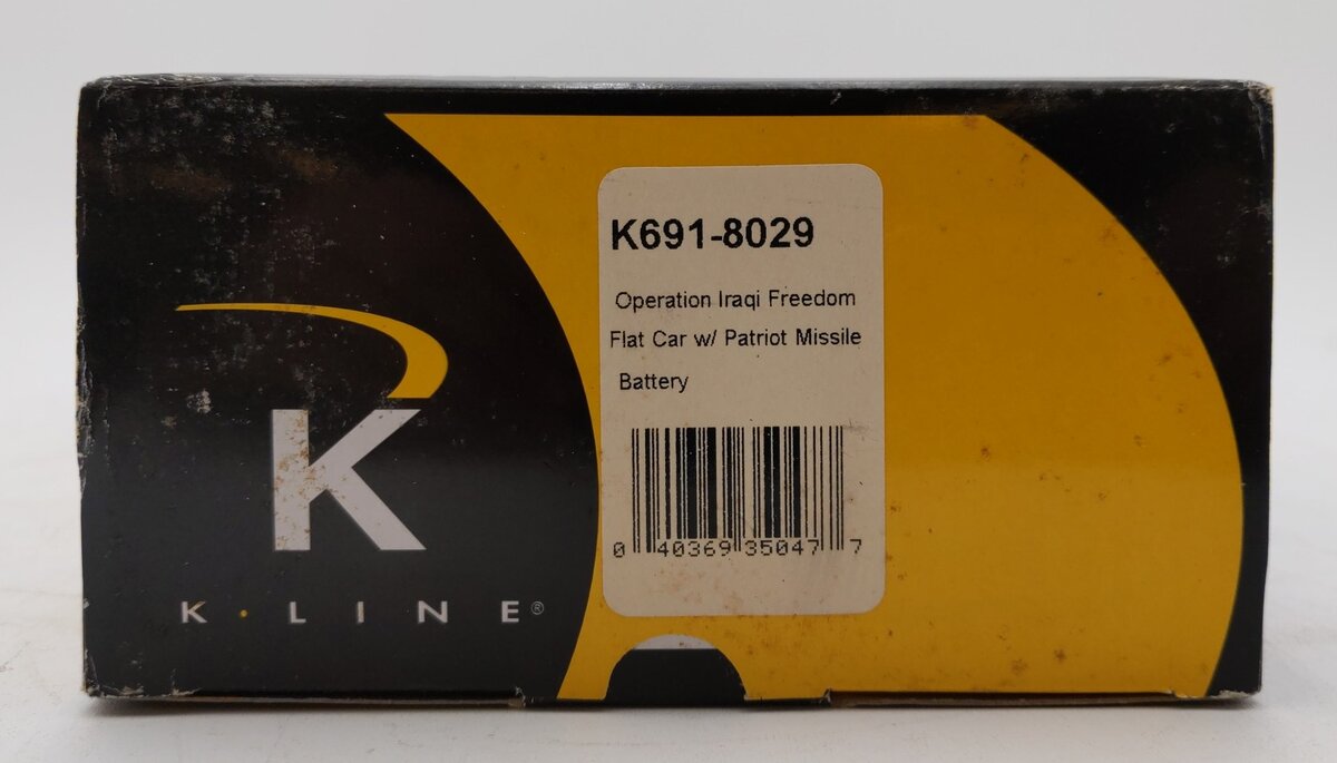 K-Line K691-8029 O Operation Iraqi Freedom Flatcar w/ Patriot Missile Battery LN/Box