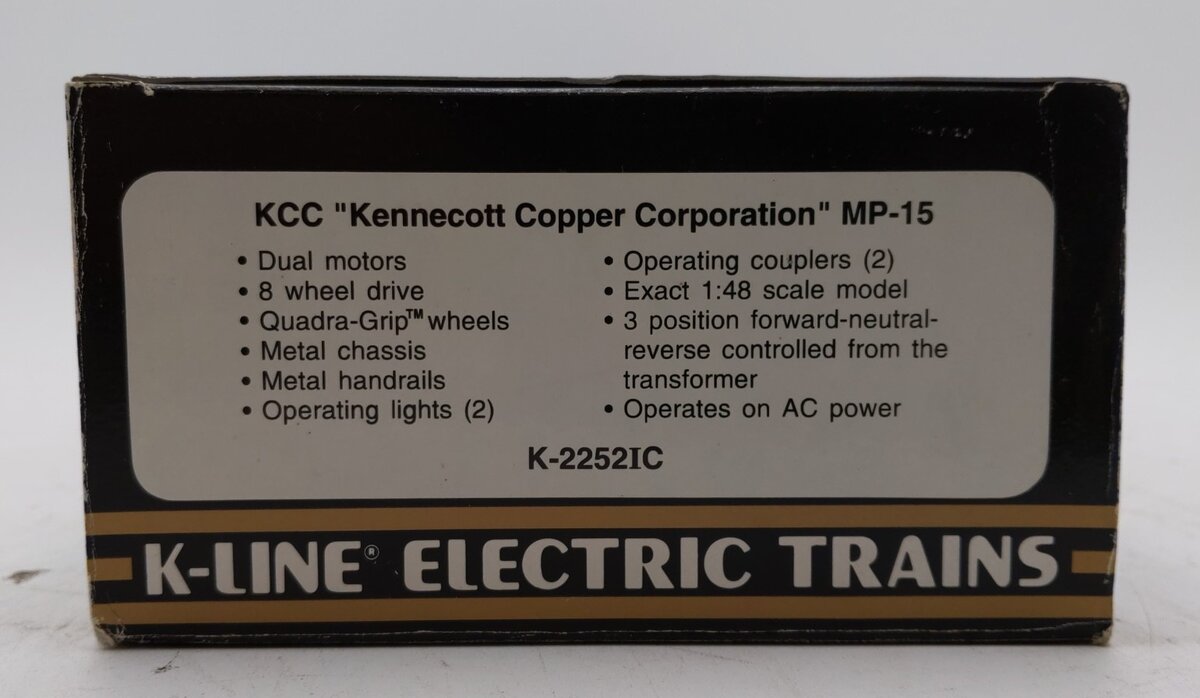 K-Line K2252IC O Kennecott Copper Corporation MP-15 Diesel Locomotive #906 LN/Box