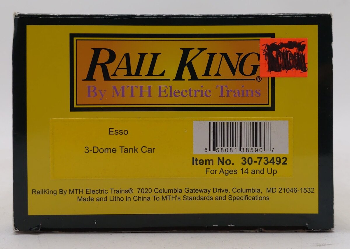 MTH 30-73492 O Esso RailKing 3-Dome Tank Car