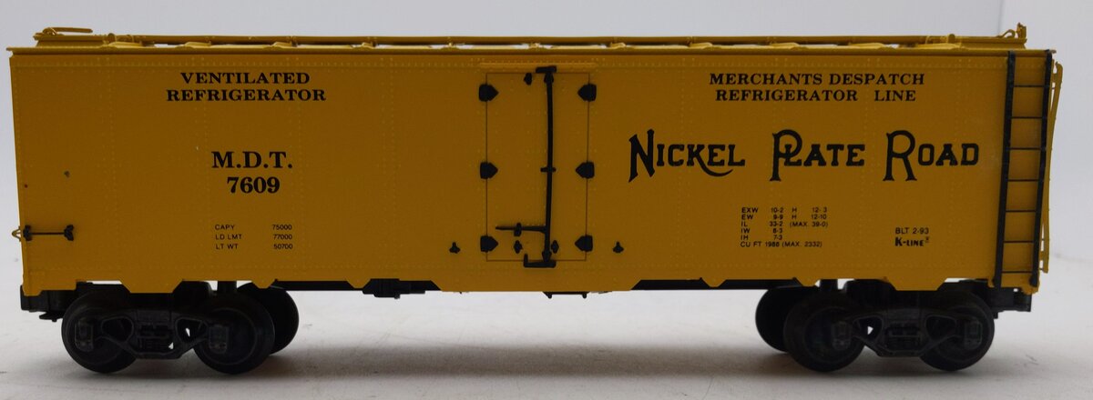 K-Line K7609 O Gauge Nickel Plate Road Reefer Car #7609 LN/Box