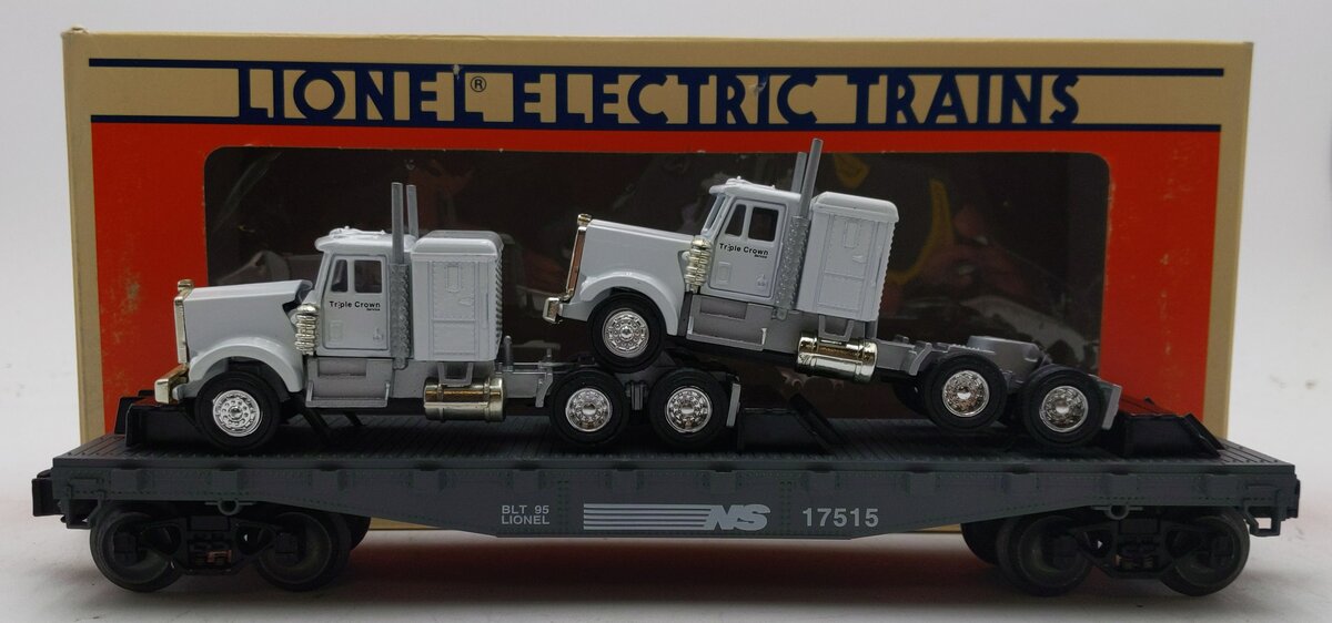 Lionel 6-17515 O Gauge Norfolk Southern Flatcar with Semi Tractors LN/Box