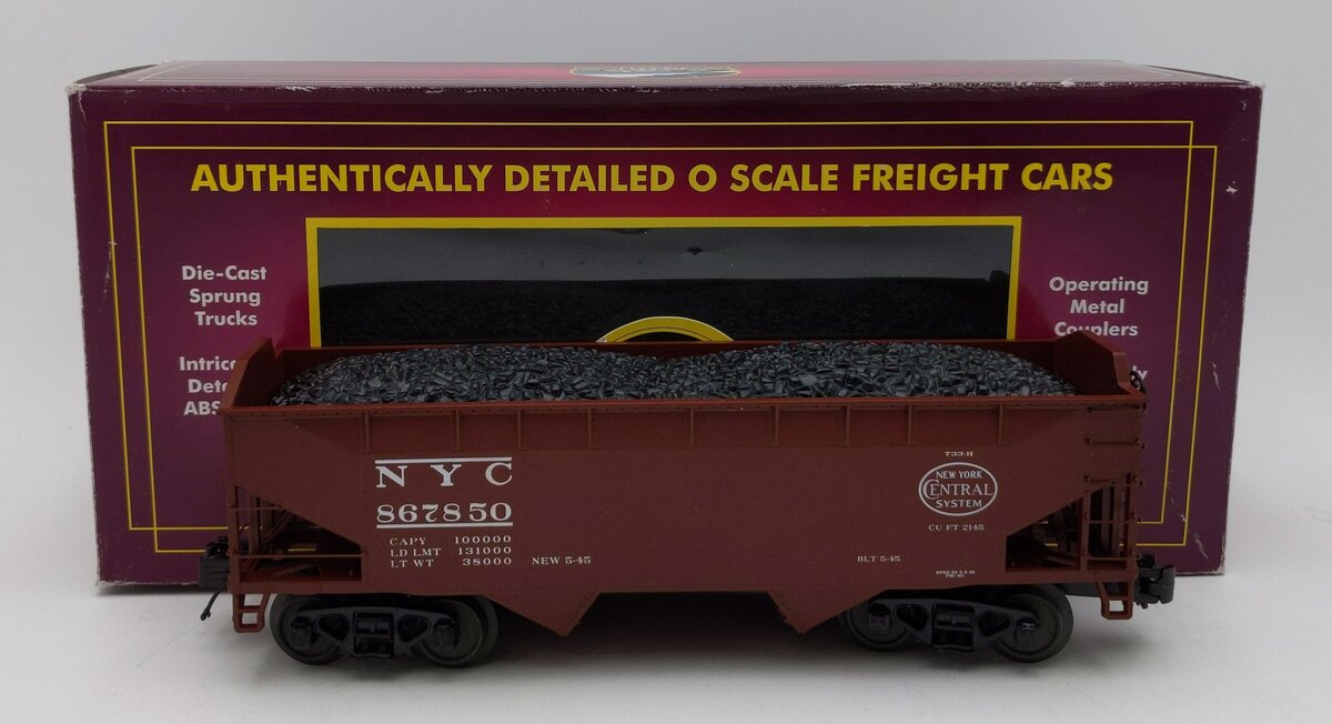 MTH 20-97734 O Gauge New York Central Premier 2-Bay Offset Hopper Car #867850