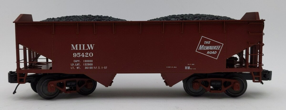 MTH 20-97820 O Milwaukee Premier 2-Bay Offset-Side Steel Hopper Car