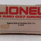 Lionel 6-9446 O Gauge Sabine River & Northern Boxcar LN/Box