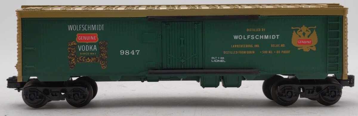 Lionel 6-9847 O Gauge Wolfschmidt Vodka Billboard Refrigerator Car LN/Box