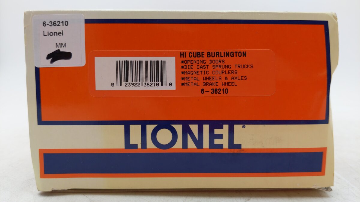Lionel 6-36210 O Gauge Burlington Route Hi-Cube Boxcar #19825