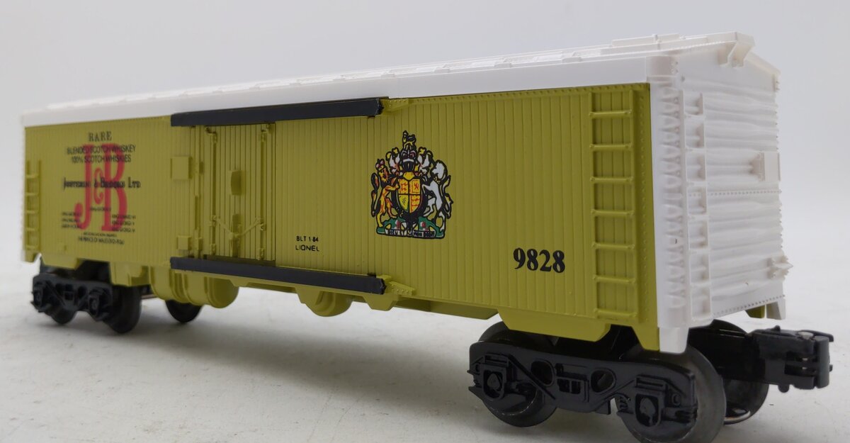Lionel 6-9828 O Gauge Justerini and Brooks Scotch Billboard Reefer Car LN/Box