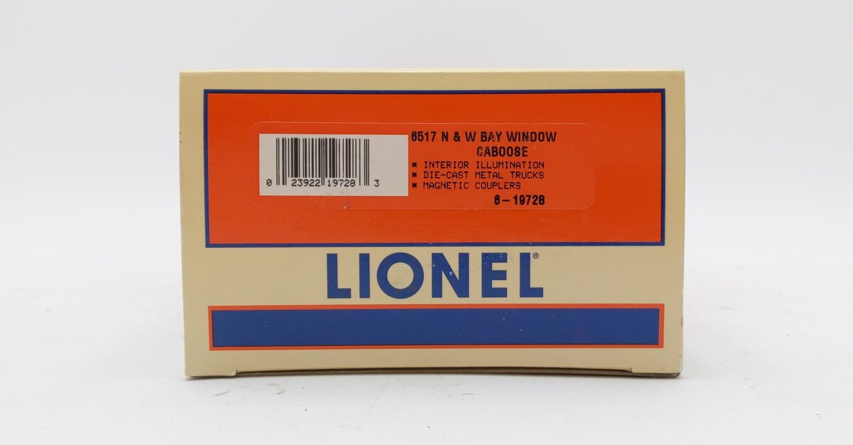 Lionel 6-19728 O Gauge Norfolk & Western Bay Window Caboose #6517 EX/Box