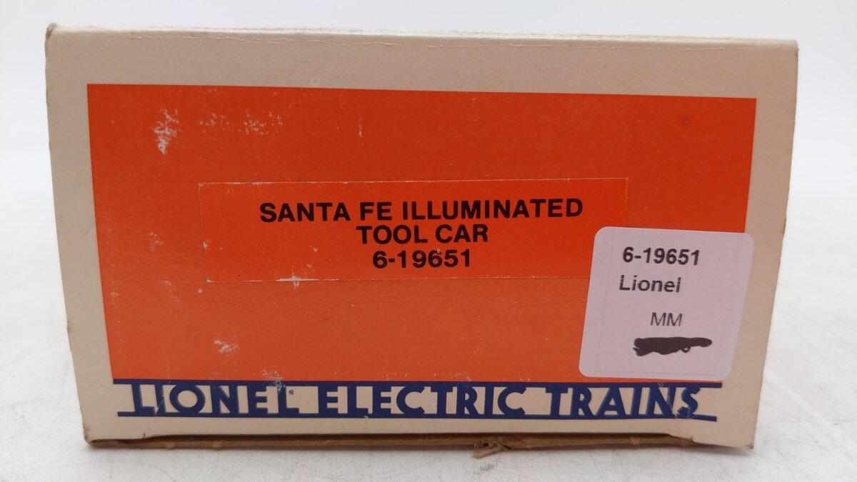 Lionel 6-19651 O Gauge Atchison Topeka & Santa Fe Illuminated Tool Car #19651 LN/Box