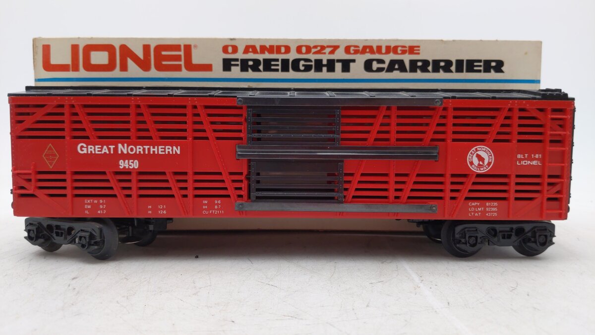 Lionel 6-9450 O Gauge Great Northern Cattle Car