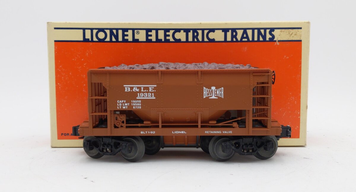 Lionel 6-19321 O Scale Bessemer & Lake Erie Weathered Ore Car w/Load LN/Box