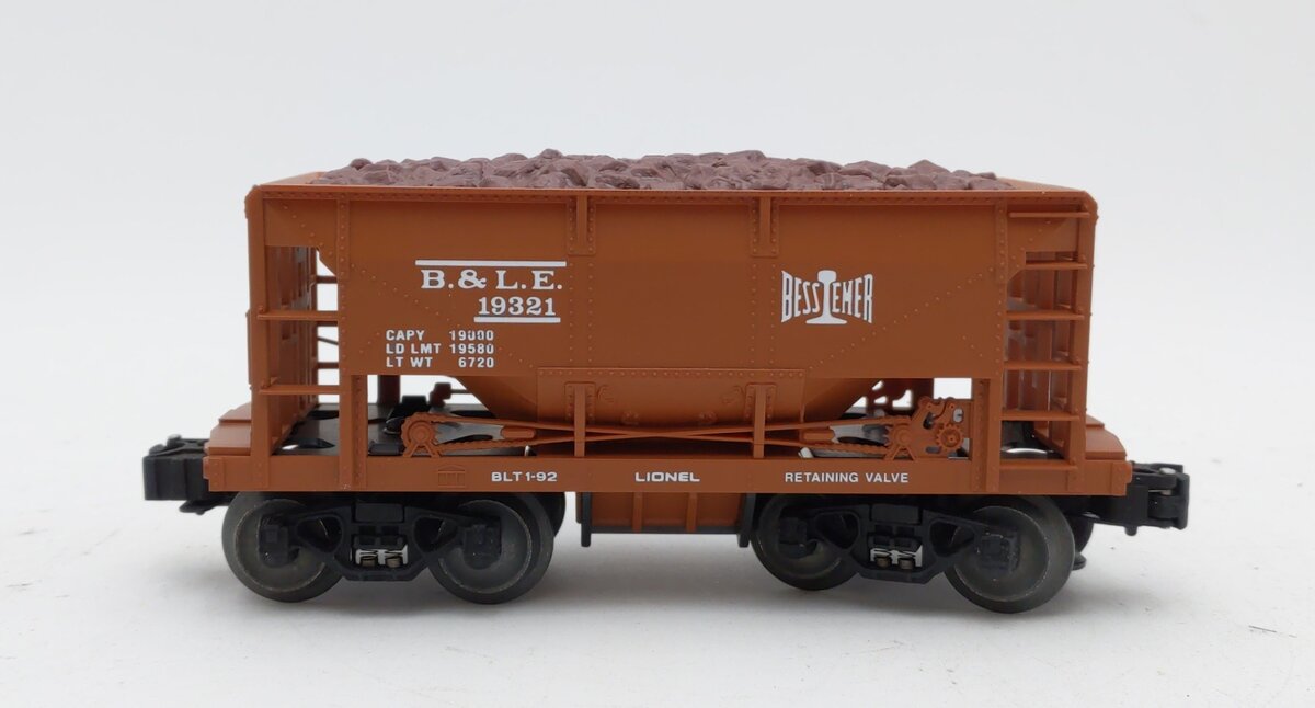 Lionel 6-19321 O Scale Bessemer & Lake Erie Weathered Ore Car w/Load LN/Box