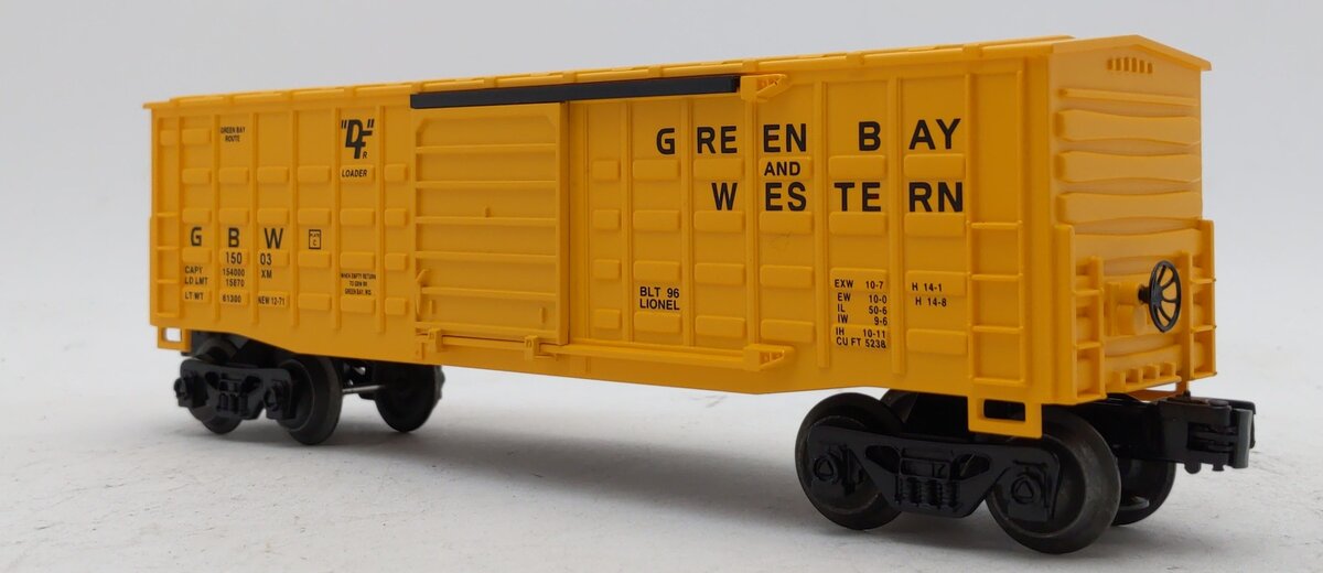 Lionel 6-15003 O Gauge Green Bay & Western Waffle-Side Boxcar