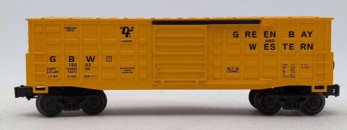 Lionel 6-15003 O Gauge Green Bay & Western Waffle-Side Boxcar