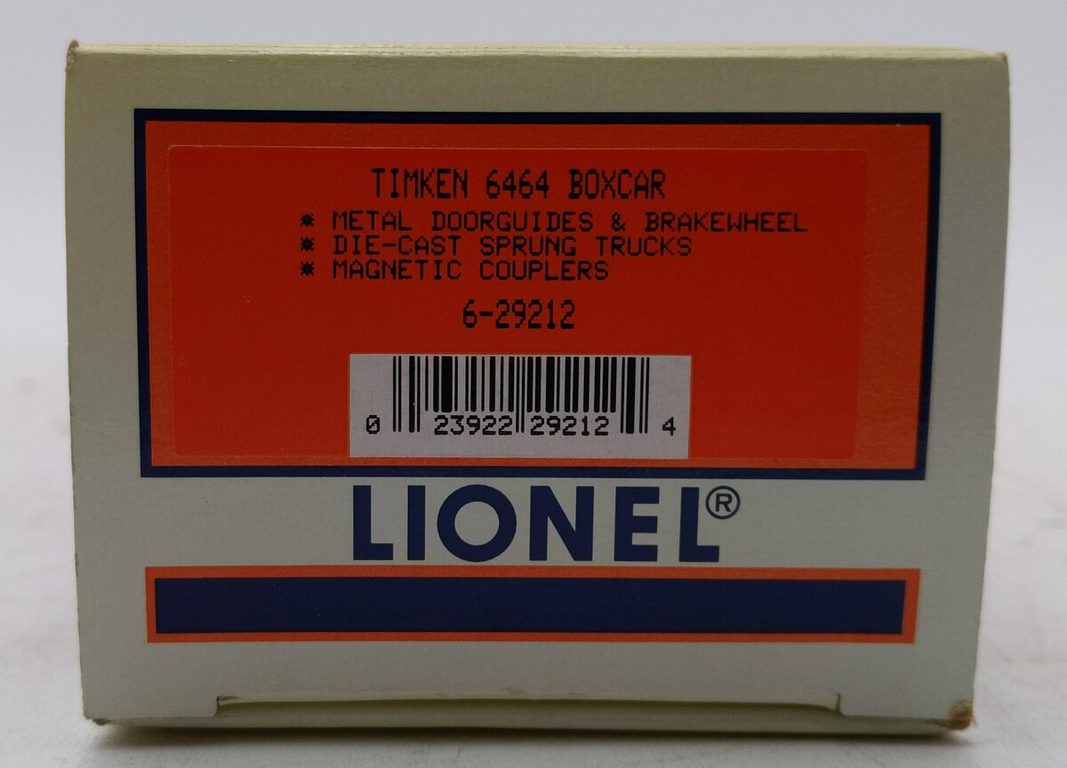 Lionel 6-29212 O Gauge Timken 6464 Boxcar #6464500 EX/Box