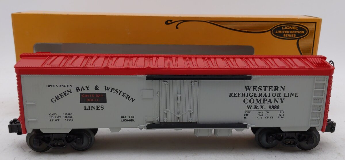 Lionel 6-9888 O Gauge Green Bay & Western Reefer Car LN/Box