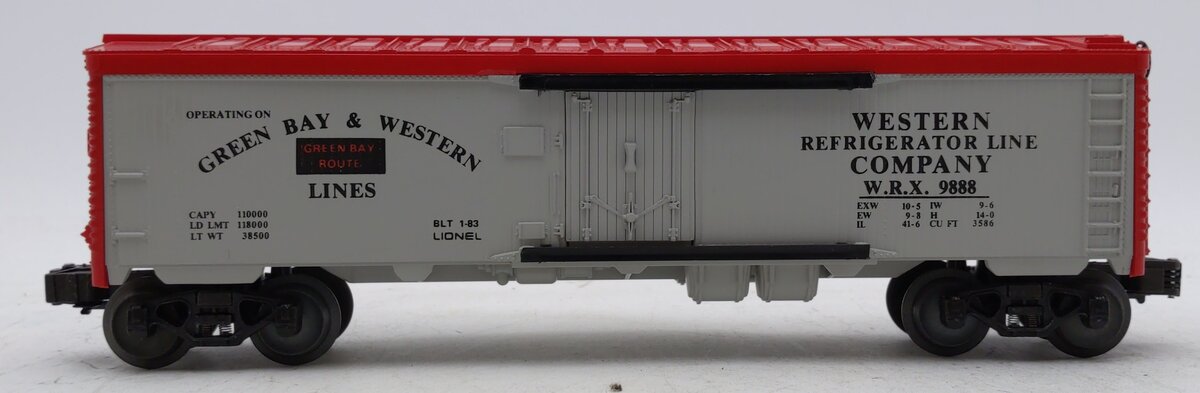 Lionel 6-9888 O Gauge Green Bay & Western Reefer Car LN/Box