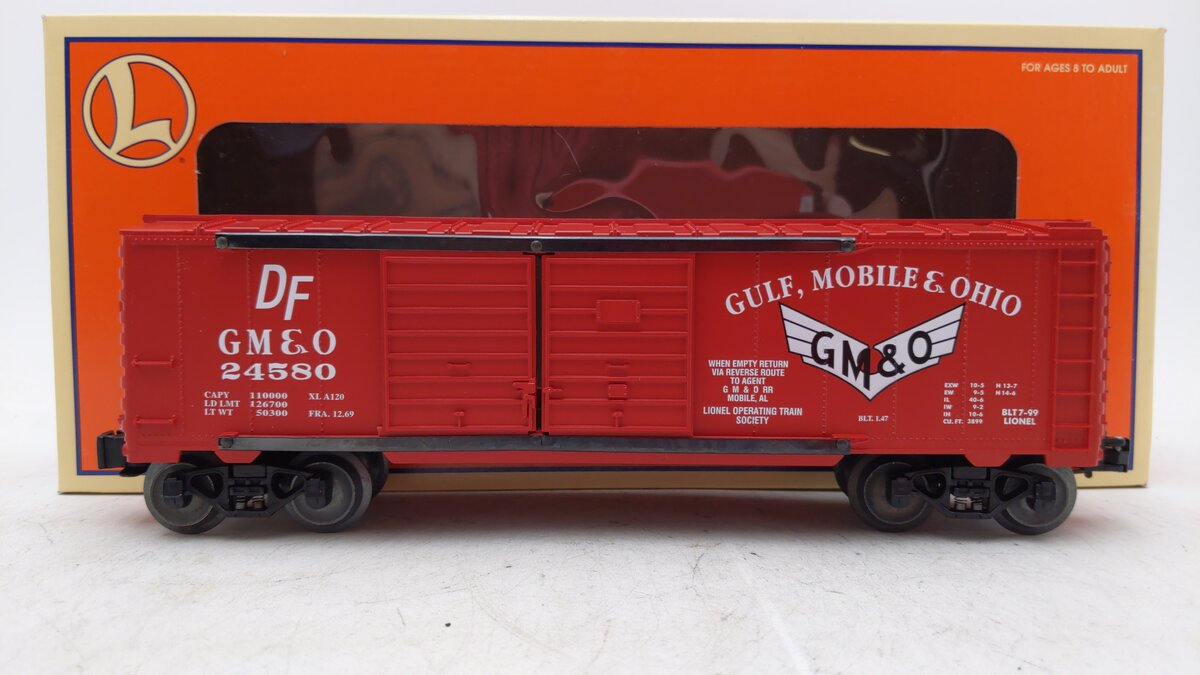 Lionel 6-52162 O Gauge LOTS 1999 Gulf, Mobile & Ohio Boxcar #24580 NIB