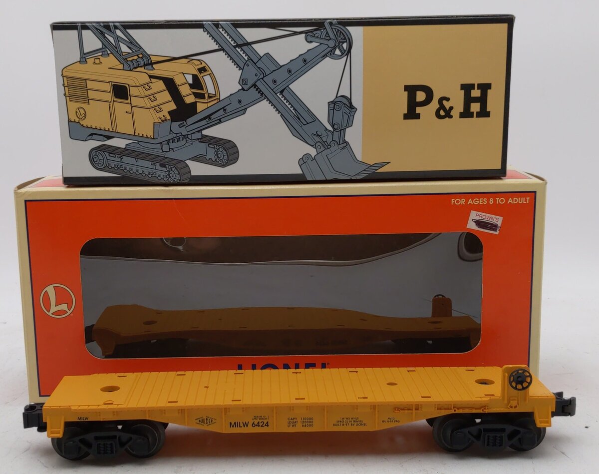 Lionel 6-16978 O Gauge Milwaukee Road Flatcar with P&H Power Shovel Model Kit LN/Box