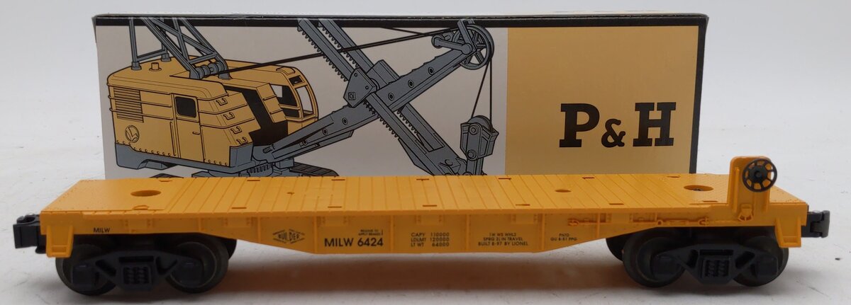 Lionel 6-16978 O Gauge Milwaukee Road Flatcar with P&H Power Shovel Model Kit LN/Box