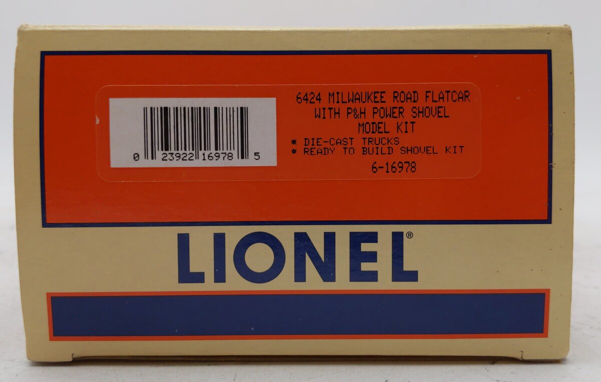 Lionel 6-16978 O Gauge Milwaukee Road Flatcar with P&H Power Shovel Model Kit LN/Box