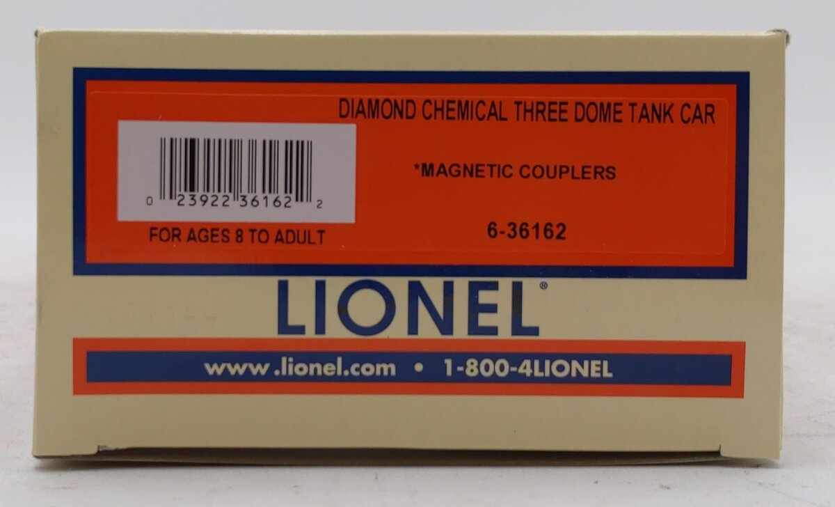 Lionel 6-36162 O Gauge Diamond Chemicals Three Dome Tank Car