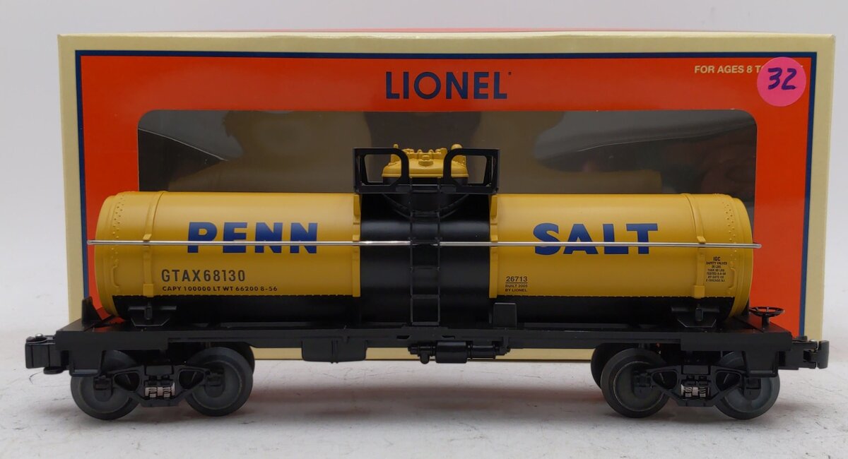 Lionel 6-26713 O Scale Penn Salt Tank Car LN/Box