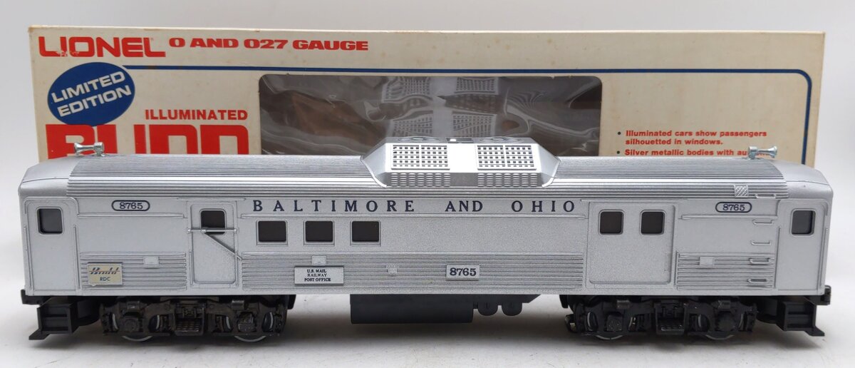 Lionel 6-8765 O Gauge Baltimore & Ohio RDC Budd Non-Powered Baggage Car VG/Box