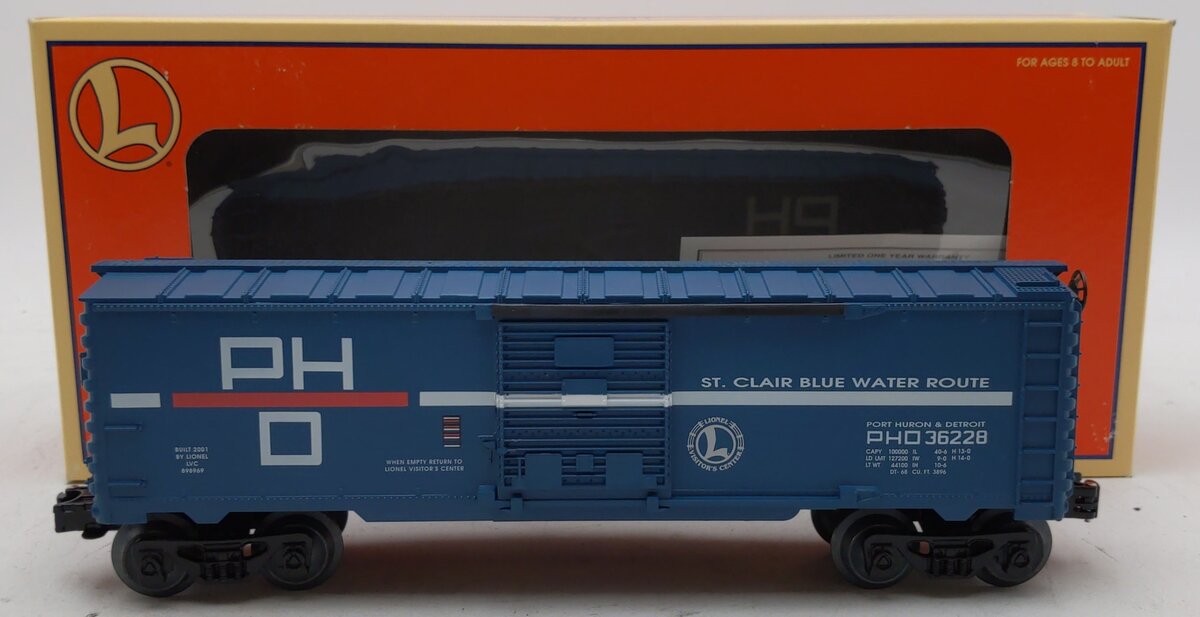 Lionel 6-36228 O Gauge Port Huron & Detroit BC Visitor Center '01 Boxcar LN/Box