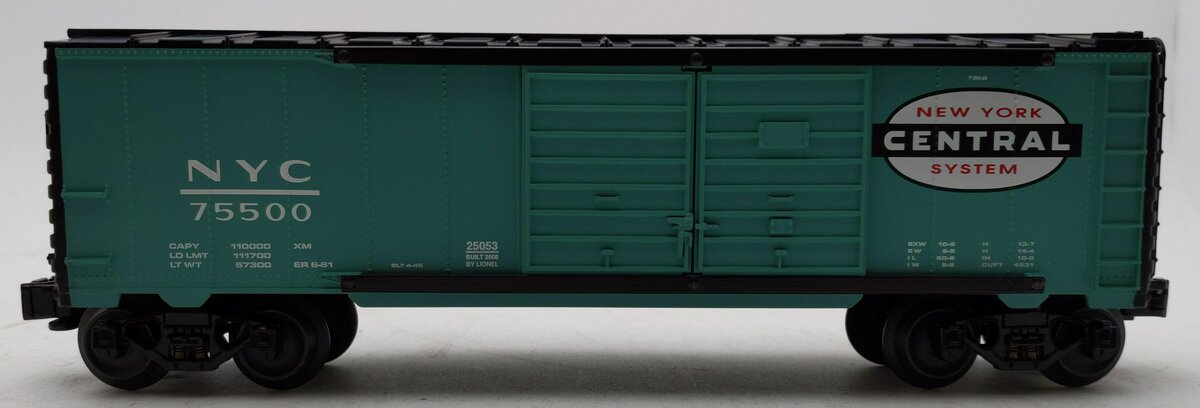 Lionel 6-25053 O Gauge NYC Double-Door Boxcar #75500 LN/Box