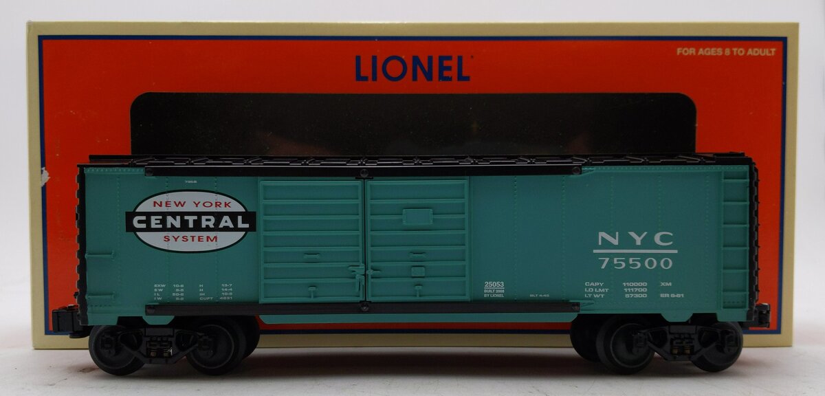 Lionel 6-25053 O Gauge NYC Double-Door Boxcar #75500 LN/Box
