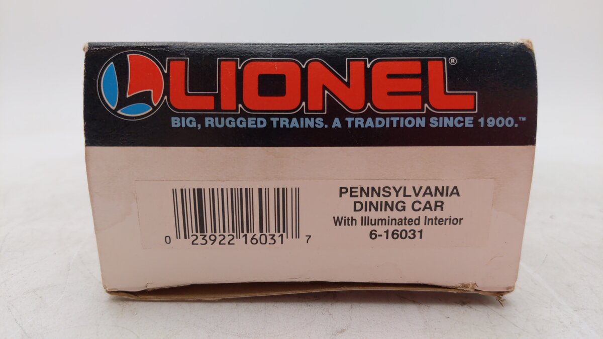Lionel 6-16031 O Gauge Pennsylvania Illuminated Dining Car #16031 LN/Box